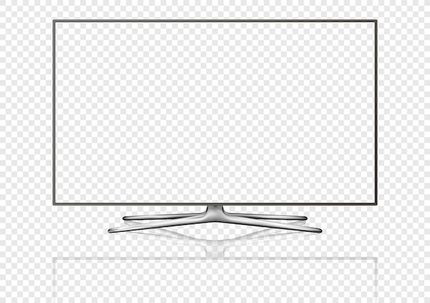 透明な背景に分離された透明なスクリーンを備えた現代のテレビのモックアップ