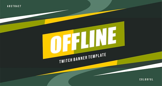 Vettore banner offline twitch moderno con stile greenlstampa