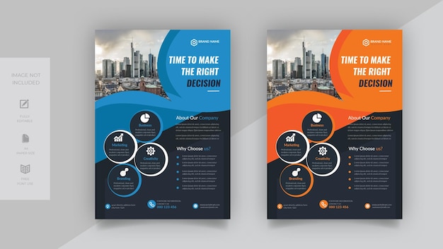 modern two color business flyer design