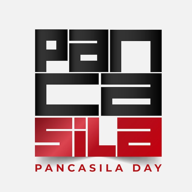 인도네시아 pancasila의 날 템플릿 디자인의 현대 타이포그래피