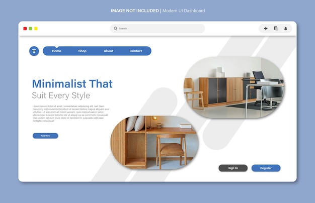 Modern UI Dashboard or Minimalist Furniture Website Design