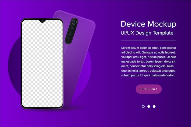 Modern ui/ux and smartphone template with blank screen