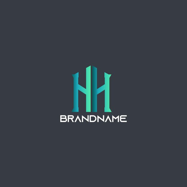 Modern uniek corporate hh letter logo ontwerp templete