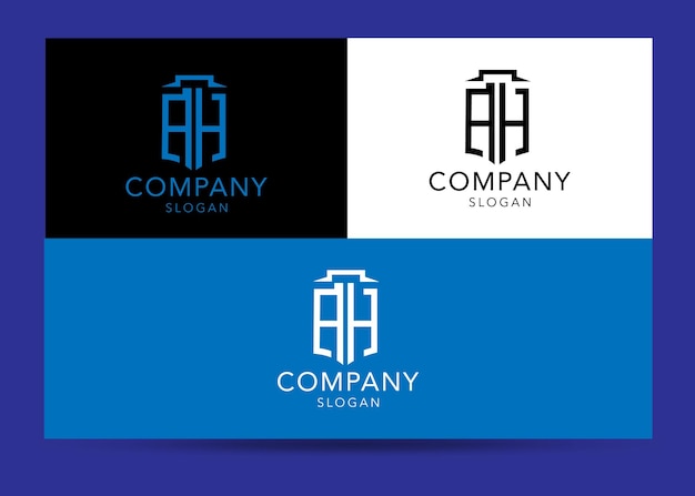 Modern unique corporate ah letter logo design templete