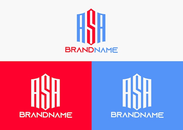 Modern unique corporate asa letter logo design templete