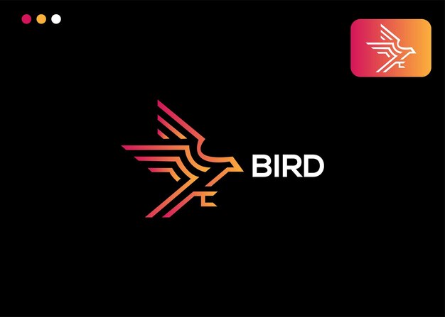 モダンでユニークな企業の鳥のロゴデザイン