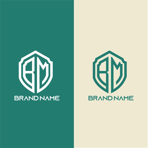 モダンでユニークな企業 bm 文字ロゴ デザイン テンプレート