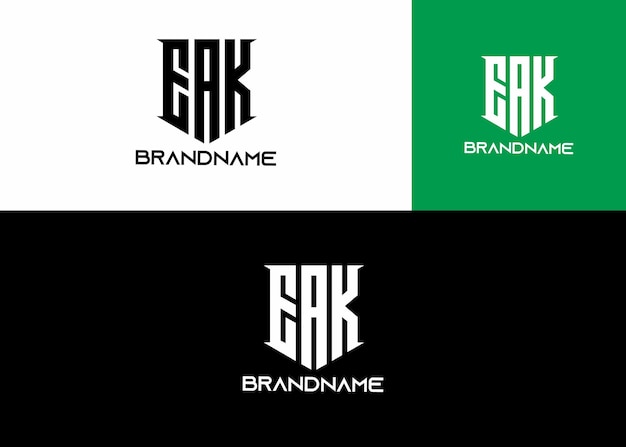 ベクトル 現代のユニークな企業 eak 文字ロゴデザインテンプレート
