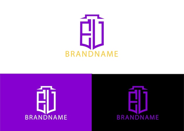 modern unique corporate eu letter logo design templete