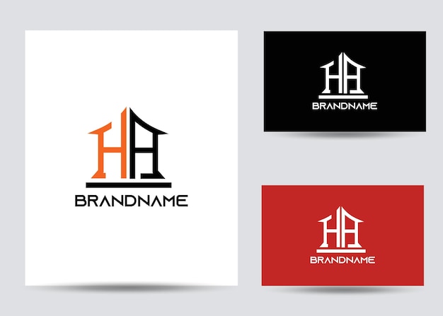 современный уникальный корпоративный дизайн логотипа ha letter