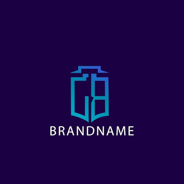 Vector modern unique corporate ib letter logo design templete