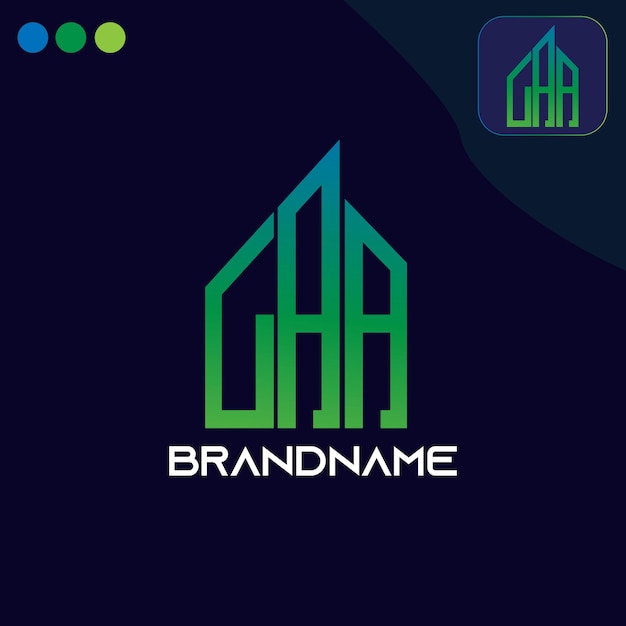 Vector modern unique corporate laa letter logo design templete