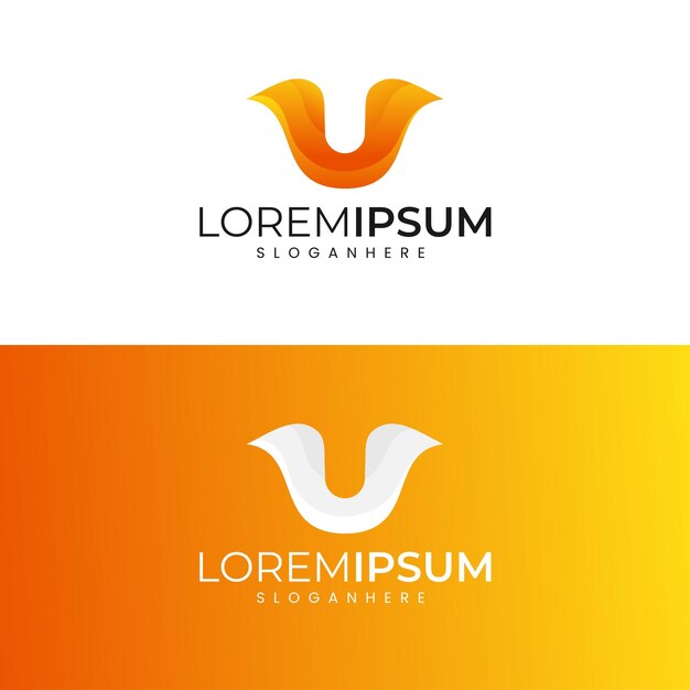 Vector modern unique gradient u letter logo design colorful u letter logo template