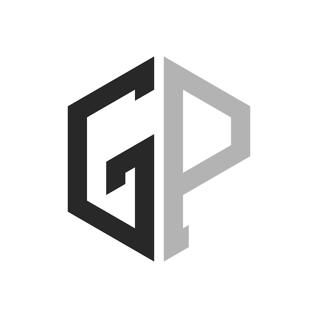 Modern Unique Hexagon Letter GP Logo Design Template Elegant initial GP Letter Logo Concept