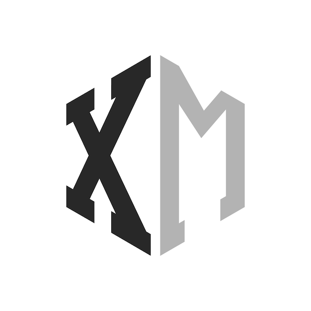Современный уникальный дизайн логотипа Hexagon Letter XM Элегантная первоначальная концепция логотипа XM Letter