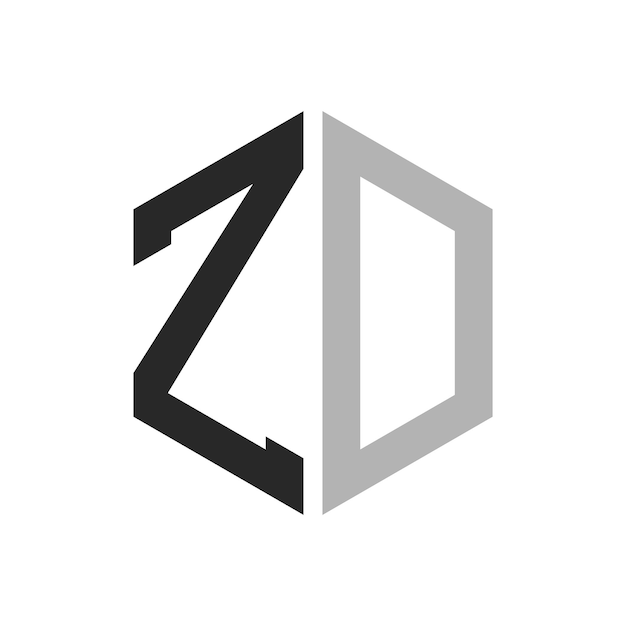 Vettore moderno modello di progettazione del logo zd a lettere esagonali uniche elegant initial zd letter logo concept