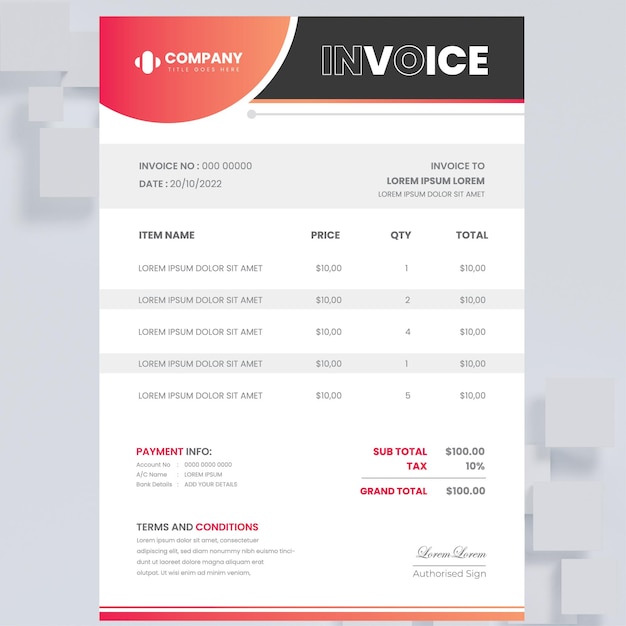 Modern Unique Invoice Design