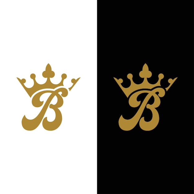 モダンでユニークな文字 B 初期王ロゴ デザイン
