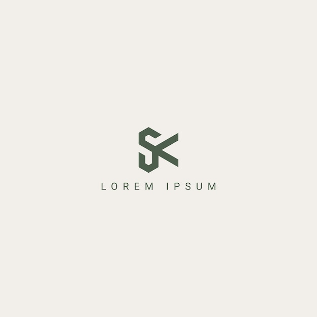 Modern unique letter SK KS logo icon design template elements