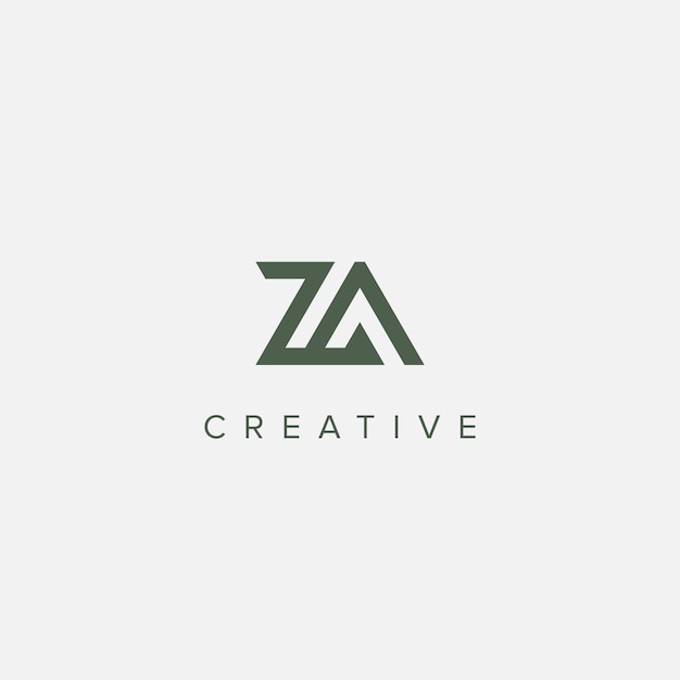 Modern unique letter ZA AZ logo design template vector