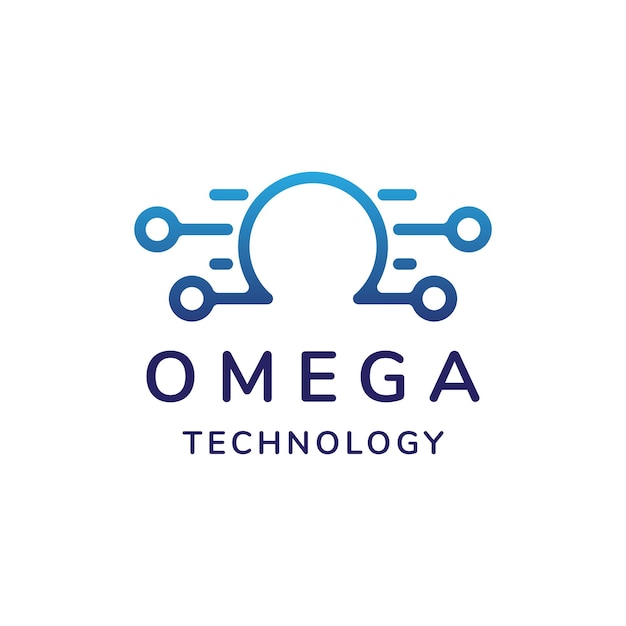 Vector modern and unique omega tech logo design