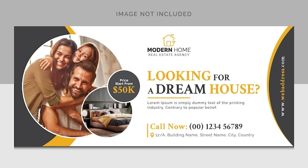 Modern Unique Real Estate Billboard Template Design with Creative Concept