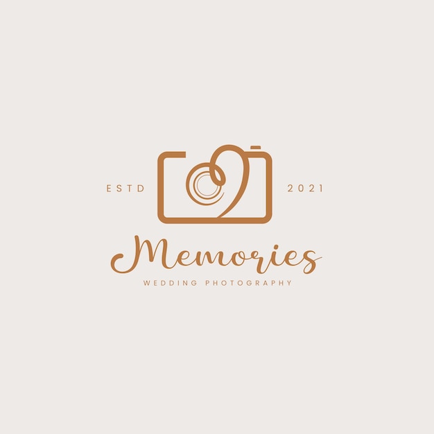 Modello di progettazione del logo di fotografia di matrimonio unico moderno