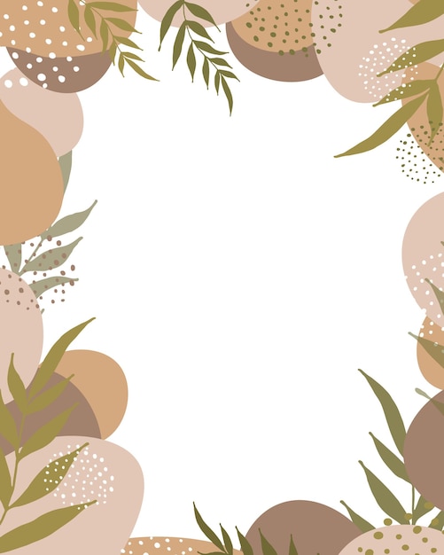 Vector modern universal artistic templates in earthy colors abstract creative background with leaves