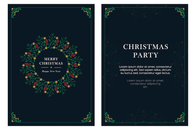 Vector modern universal artistic templates merry christmas corporate holiday cards and invitations floral