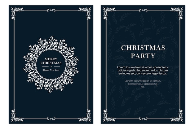 Vector modern universal artistic templates merry christmas corporate holiday cards and invitations floral