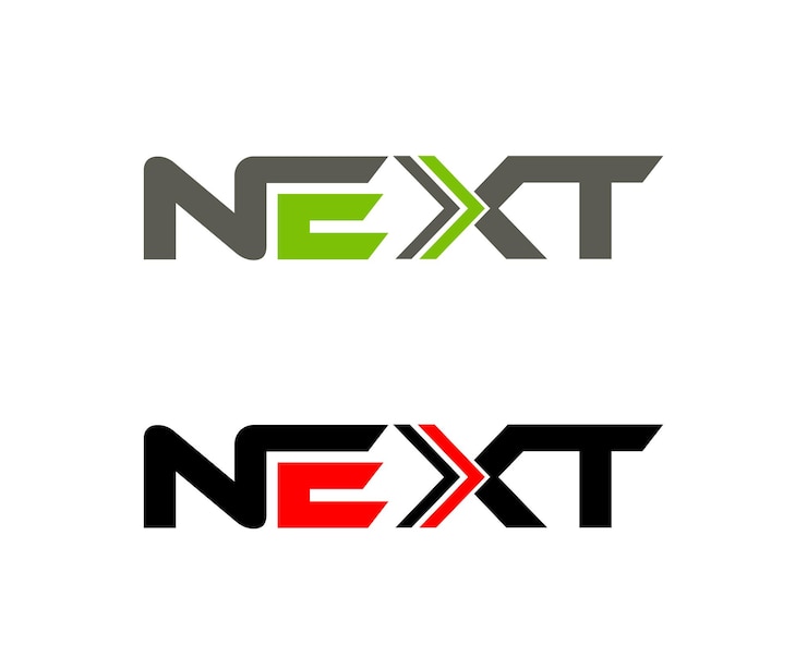 Vector modern uppercase lettering next typography logo designs