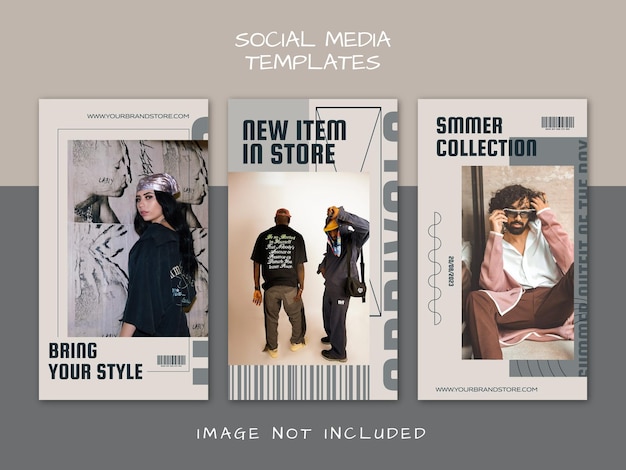 Vector modern urban futuristic streetwear fashion design for social media story template