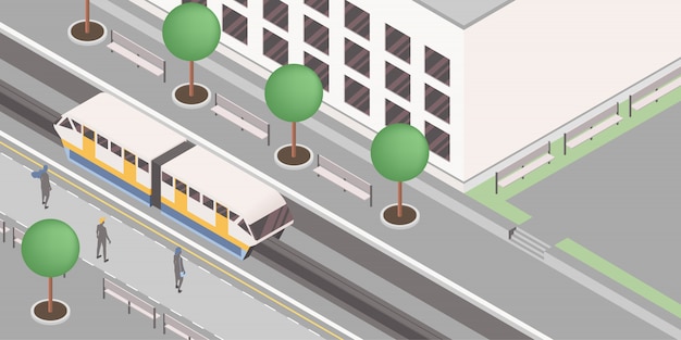 Vector modern urban railway