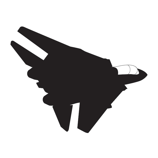 Modern Us Jet Fighter Silhouette Vector Design