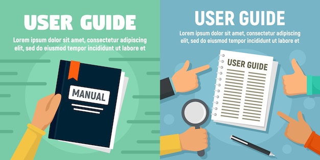 Vector modern user guide banner set