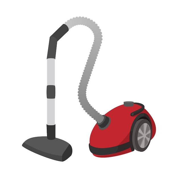 Vector modern vacuum cleaner cartoon icon single symbol isolated on a white background