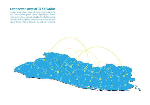 Modern van El Salvador Kaartverbindingen netwerkontwerp