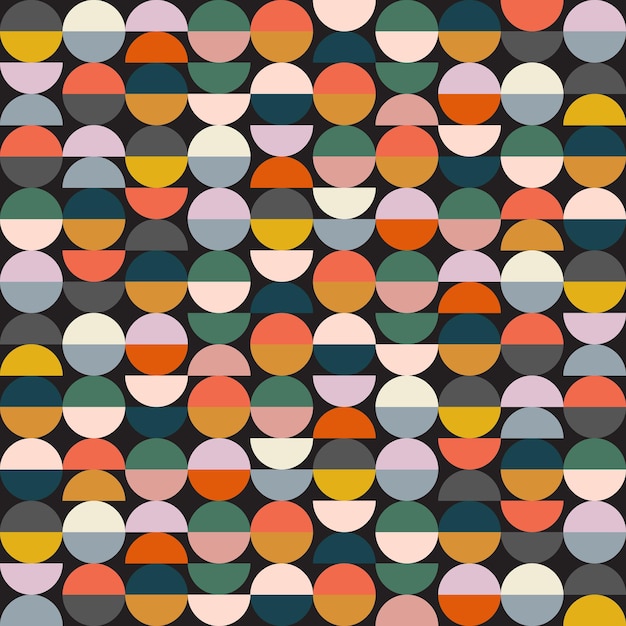 Modern vector abstract seamless geometric pattern with semicircles