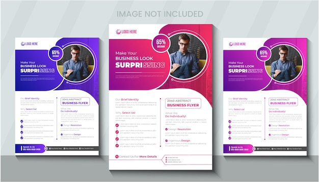 Modern vector business flyer brochure design template