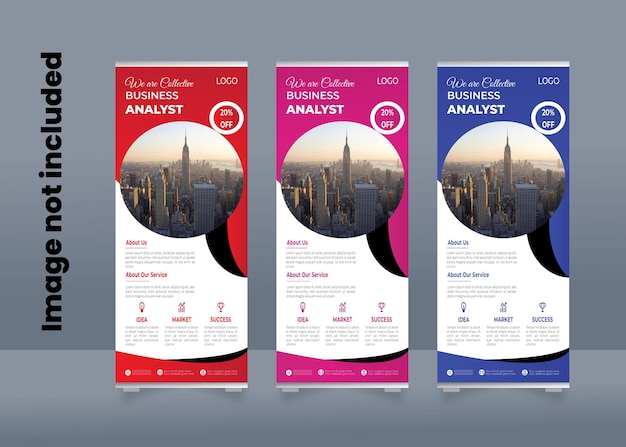 modern vector business roll up display standee for presentation purpose