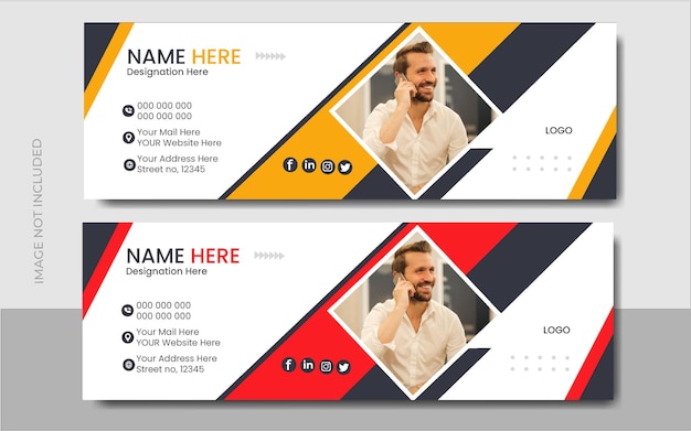 Modern vector creative email signature design template