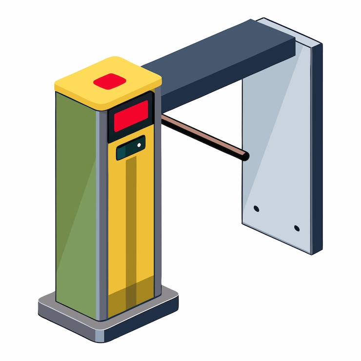 Vector modern vector design of an automatic turnstile ideal for access control and security graphics