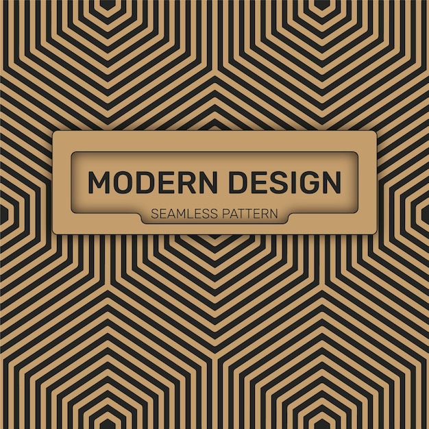 Modern vector design Gold and black background with a seamless geometric patterns