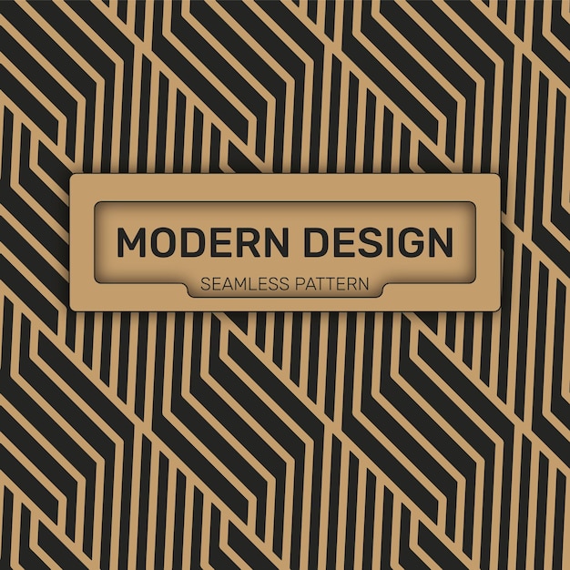 Modern vector design Gold and black background with a seamless geometric patterns