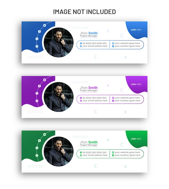 Modern vector email signature design template for business promo