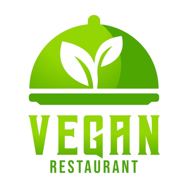 Modern vector flat design simple minimalist cute logo template of Vegan vegetarian cafe Restaurant logo vector for brand cafe restaurant bar emblem label badge Isolated on white background