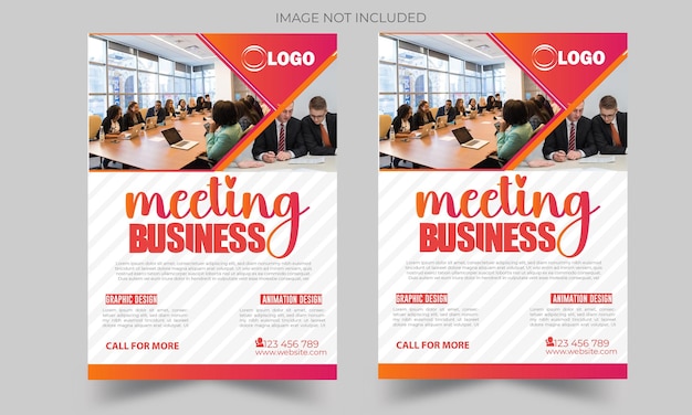 Modern vector flyer brochure template for yearly report business meeting flyer design