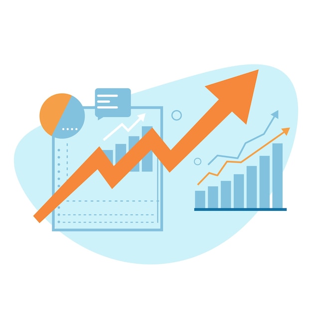 a modern vector illustration of business growth and success