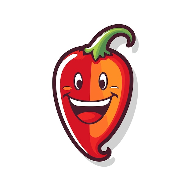 A Modern vector illustration of redchili mascot cartoon character with white background