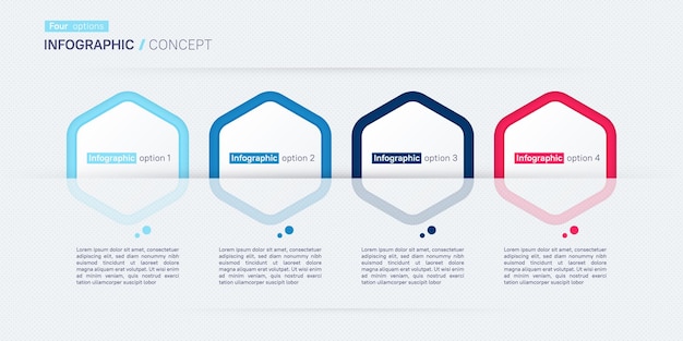 Modern vector infographic concept template Four options